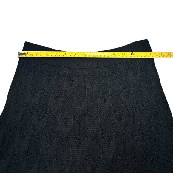 NWT Missoni Midi Skirt Sz.L /46 Black Knit Textured A-Line Designer 90s Italian - Picture 8 of 14